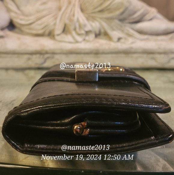 L.A.M.B. Gwen Stefani Leather Wallet Velour Center Stripe Designer Luxury #63 - Picture 5 of 14